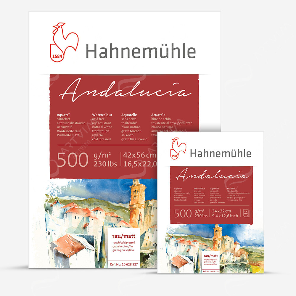 Hahnemuehle : Andalucia Blocks : 500 Gsm : 12 Sheets