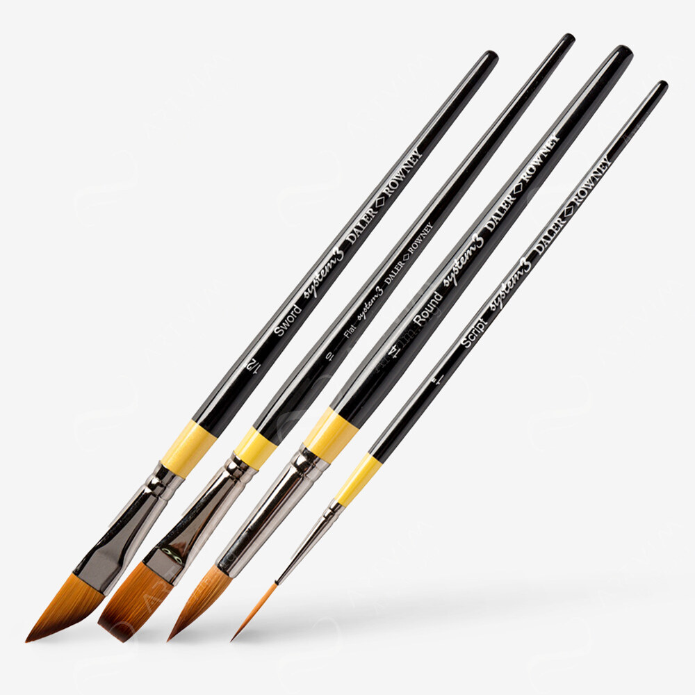 Daler-Rowney : System3 Acrylic Brushes : Short Handles