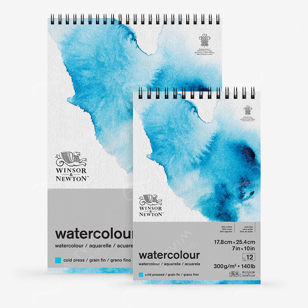 Winsor & Newton : Classic : Watercolour Paper : Spiral Pads : 300Gsm : 12 Sheets : Cold Pressed