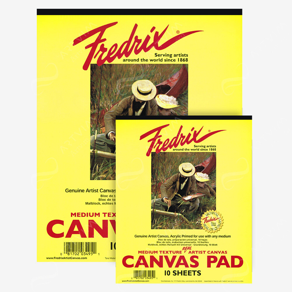 Fredrix : Canvas Pads : Acrylic Primed Cotton Duck, For Oil / Acrylic : 10 Sheets