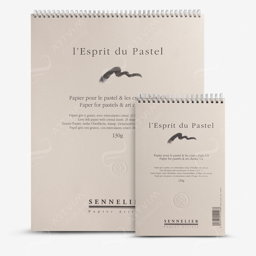 Sennelier : Grey Soft Pastel Paper : Glassine Interleaved : Spiral Pads