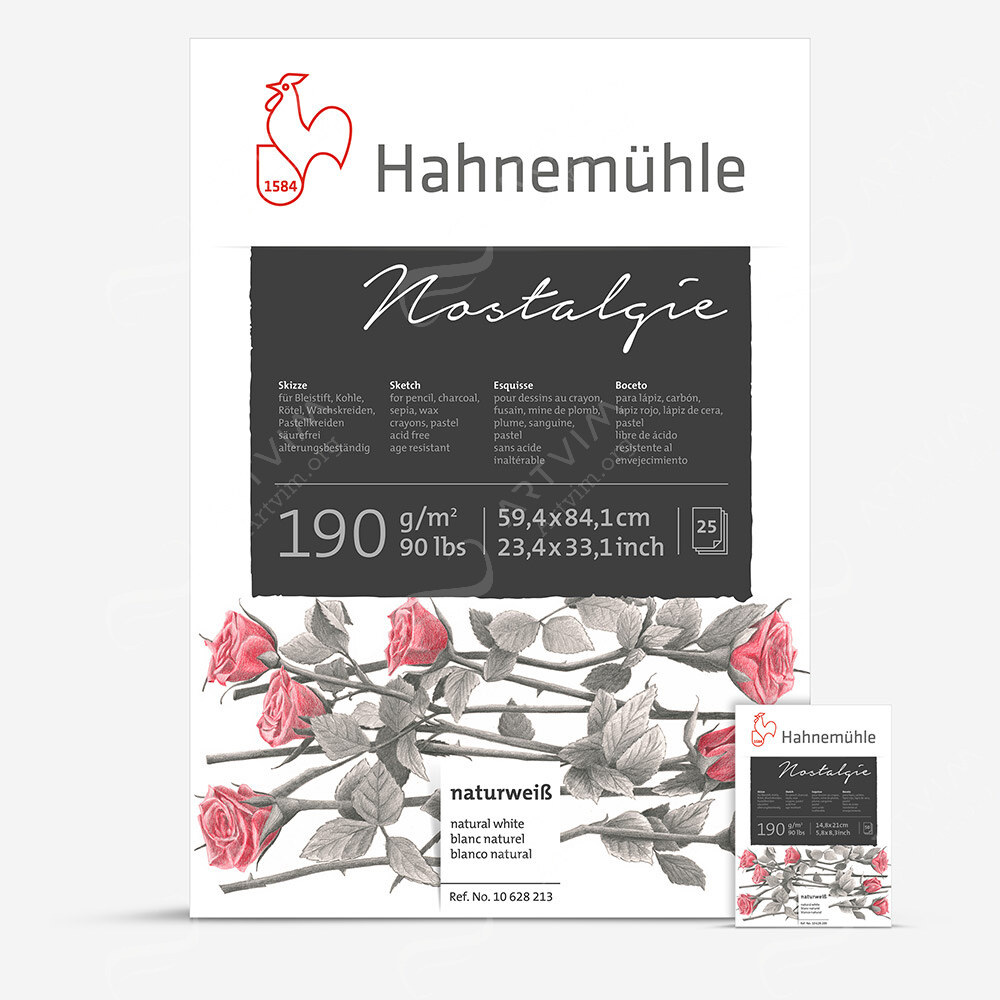 Hahnemuehle : Nostalgie : 190 Gsm Natural White Gummed Pads