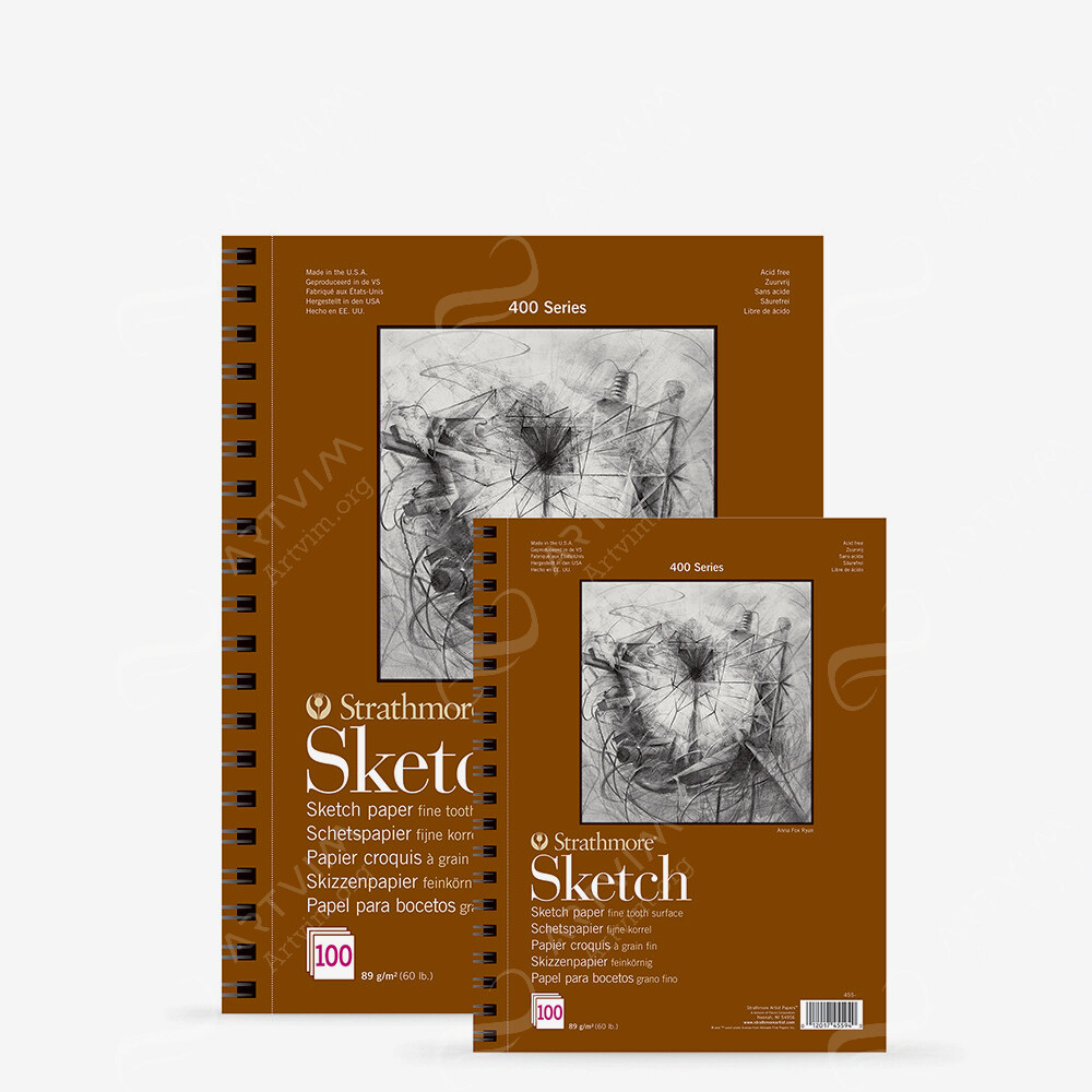 Strathmore : 400 Series : Spiral Sketch Pad : 89Gsm : 100 Sheets