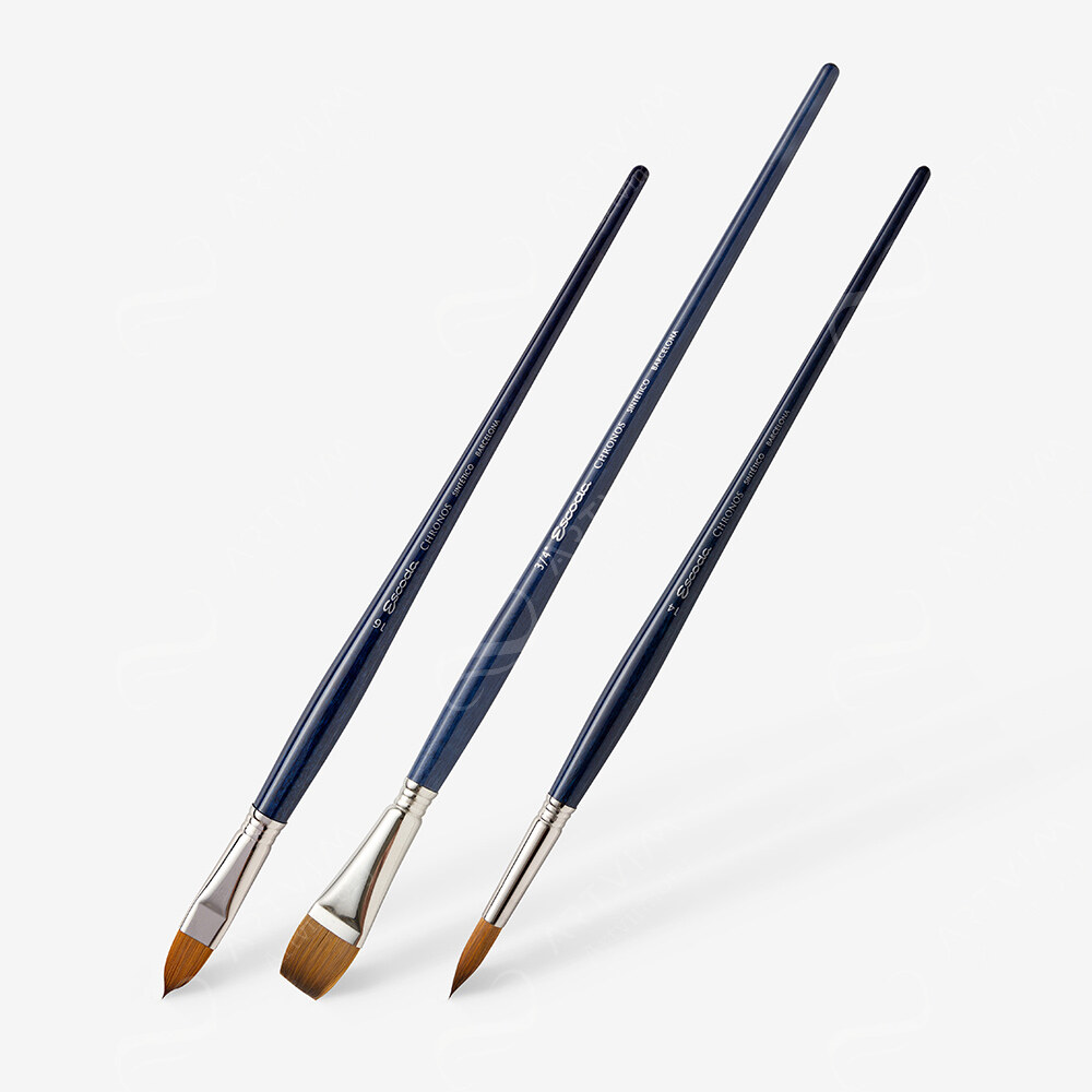 Escoda : Chronos : Synthetic / Sable Mix : Acrylic And Watercolour Brushes : Long Handled