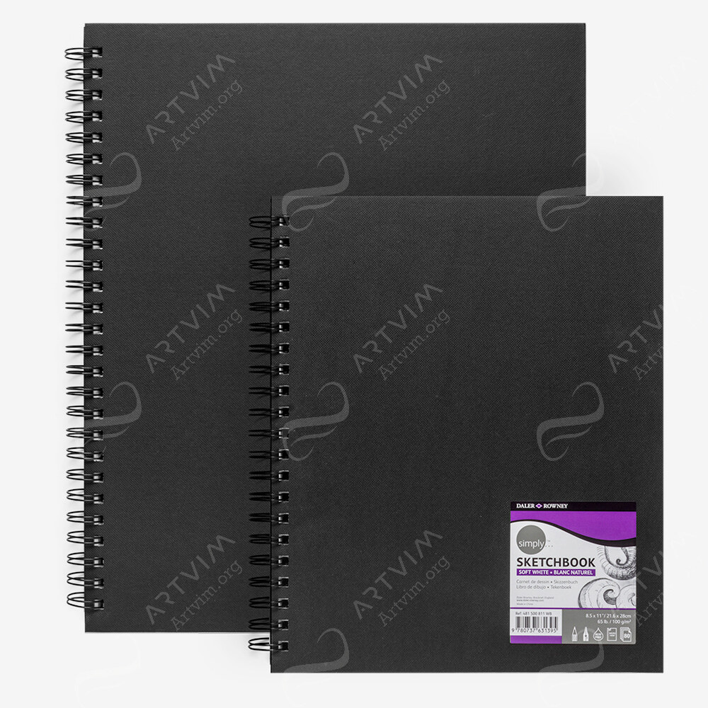 Daler-Rowney : Spiral Bound Black Sketchbooks : 100Gsm
