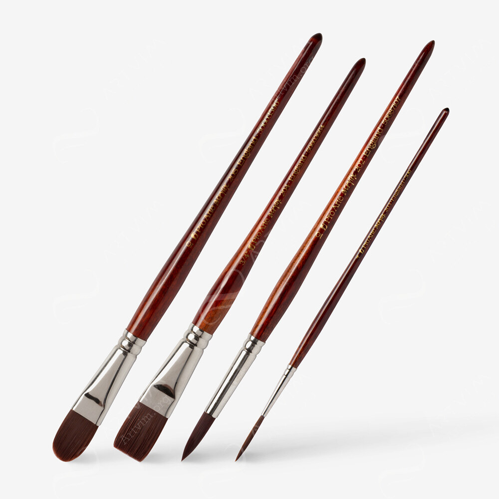Pro Arte : Acrylix Synthetic Oil/Acrylic Brushes : Short Handles : 202 / 203 / 204 / 205