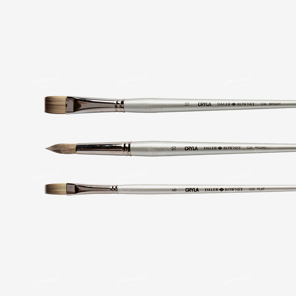 Daler-Rowney : Cryla Acrylic Brushes : Long Handles : Series C20 / C25 / C30 / C35