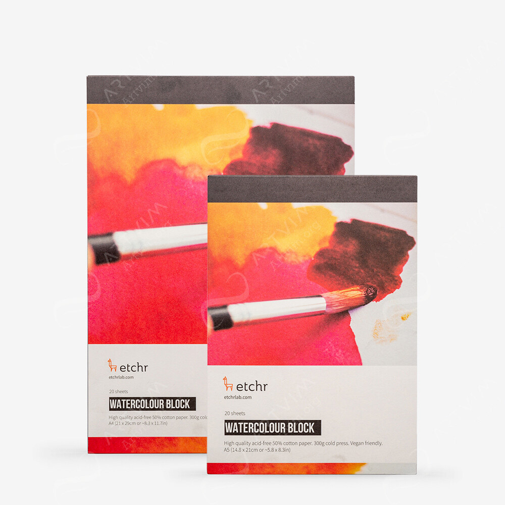 Etchr : Watercolour Paper : Block : 300Gsm : 50% Cotton