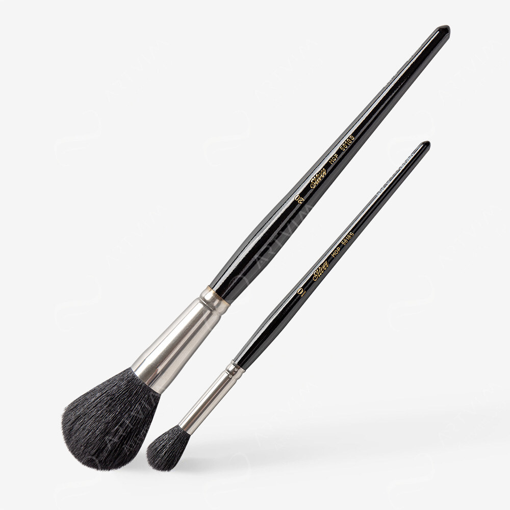 Silver Brush : Black Goat Hair Mop Brushes