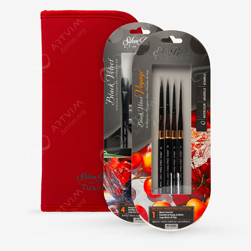 Silver Brush : Black Velvet : Squirrel & Risslon Brush Sets