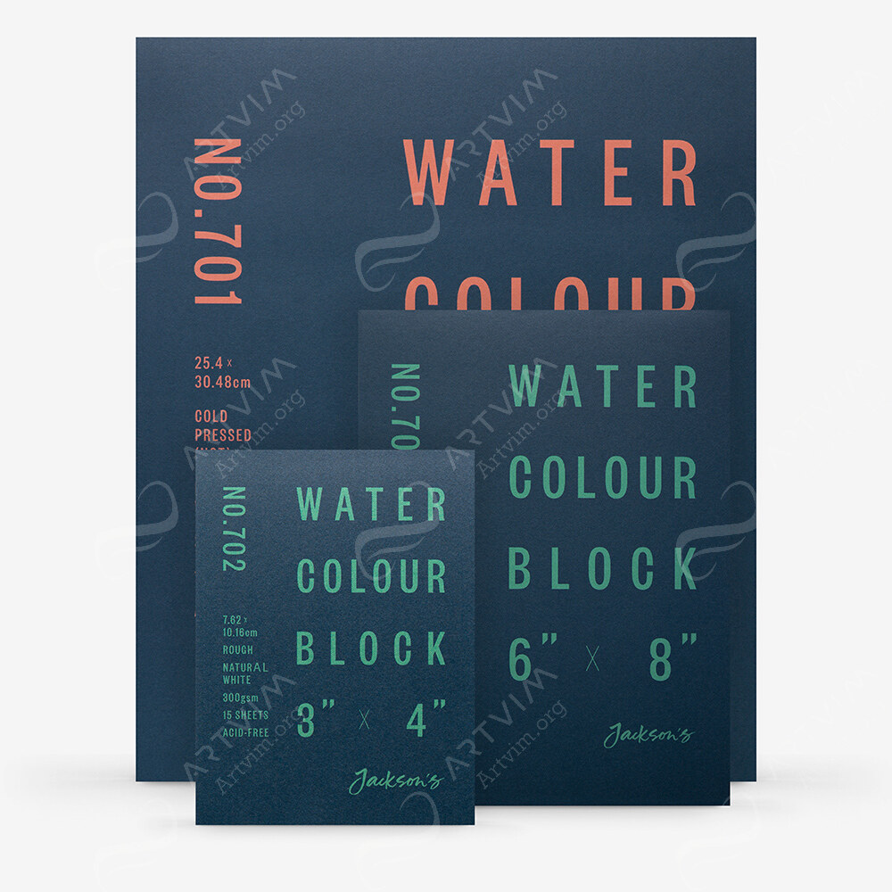 Jackson's : Watercolour Paper Blocks : 15 Sheets : 300Gsm