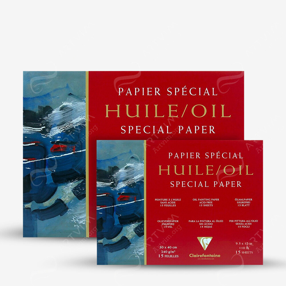 Clairefontaine : Oil Painting Paper Block : 15 Sheets : 240Gsm : Linen Texture