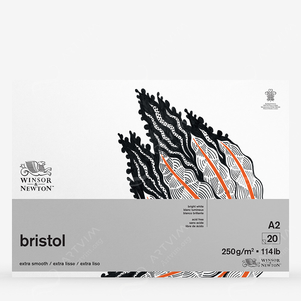 Winsor & Newton : Bristol Board Pad : 250Gsm : 20 Sheets : Extra Smooth : Bright White
