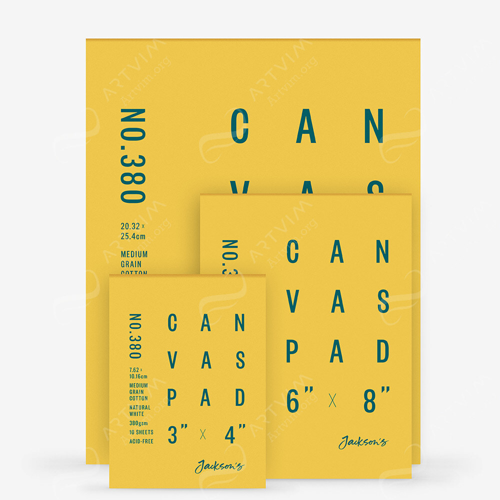 Jackson's : 100% Cotton Canvas Pad : Universal Primed : 380Gsm : 10 Sheets