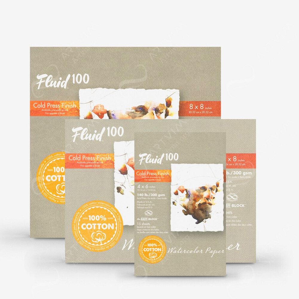 Global : Fluid 100 Easy Block Watercolour Paper : 300Gsm : Cold Pressed